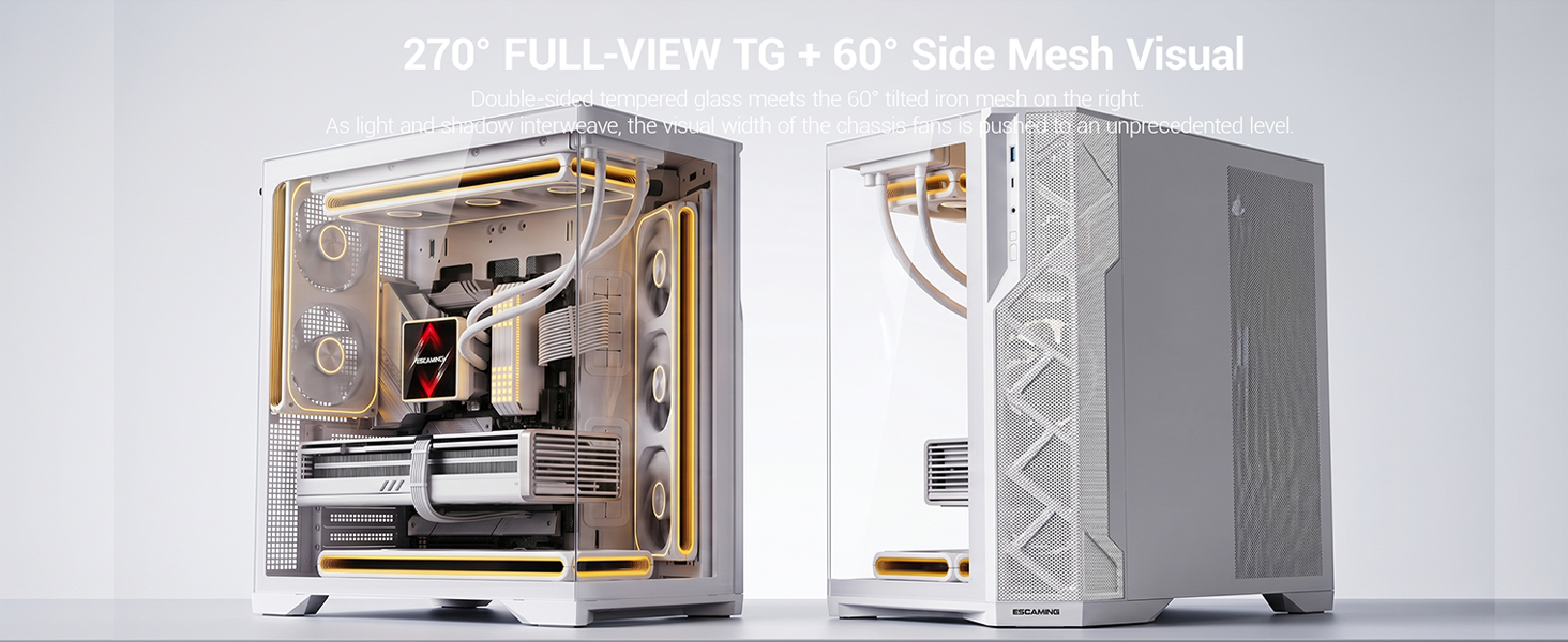 EDGEFLOW ATX PC GAMING CASE WHITE