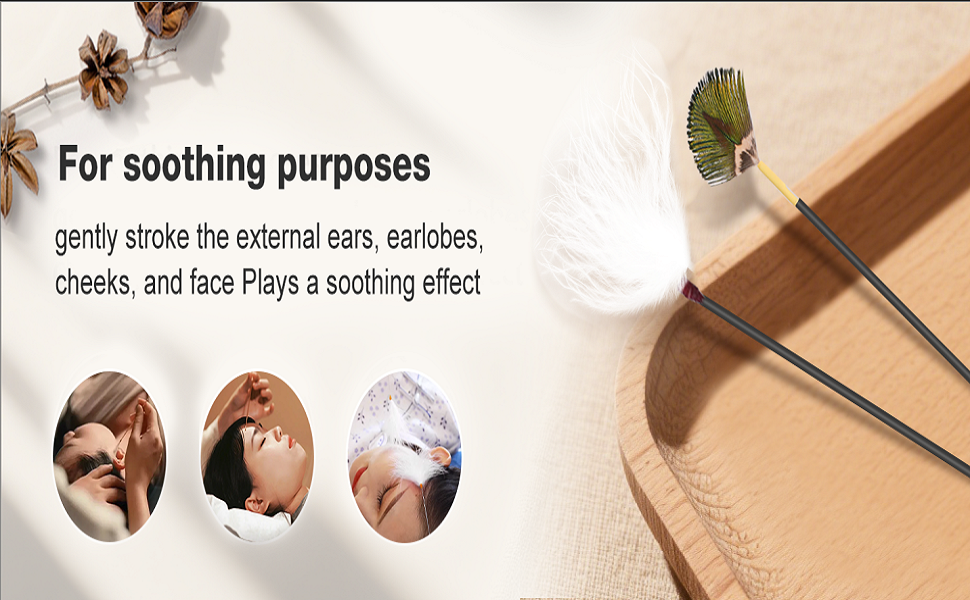 Gently stroking the outer ear, auricle, cheeks, and face brings a soothing effect