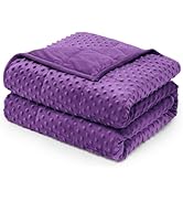 Wemore Minky Dot Weighted Blanket for Adults Queen Size 15 lbs, Soft Heavy Blanket for Stress Rel...