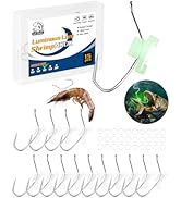 UCEC Luminous Live Shrimp Hooks High Carbon Steel Fishing Hooks Saltwater Corrosion Resistant Bar...