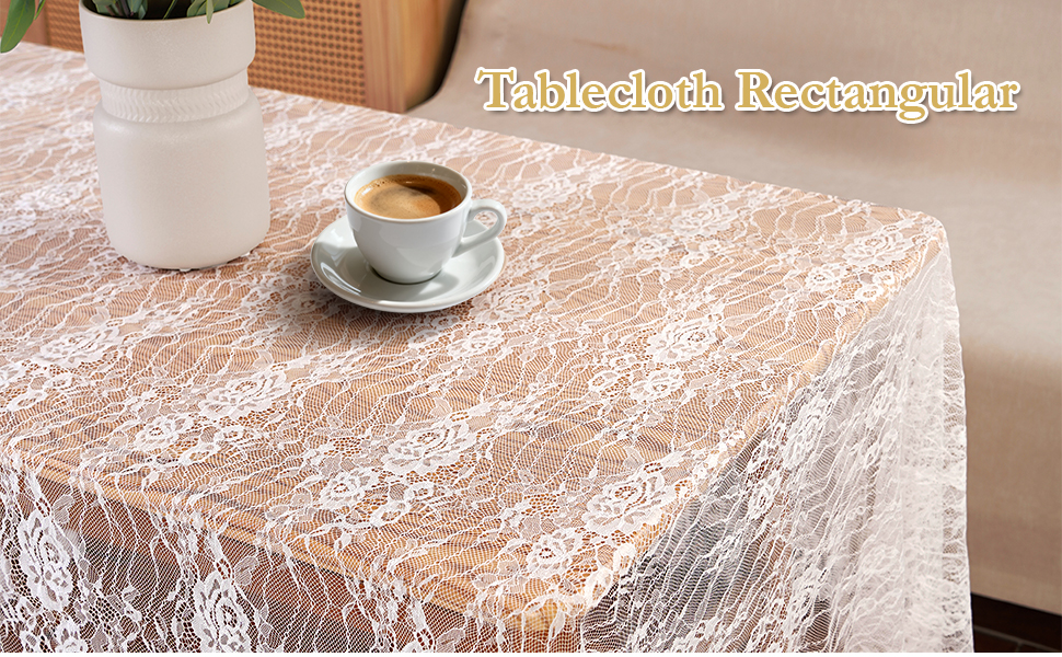 White lace tablecloth