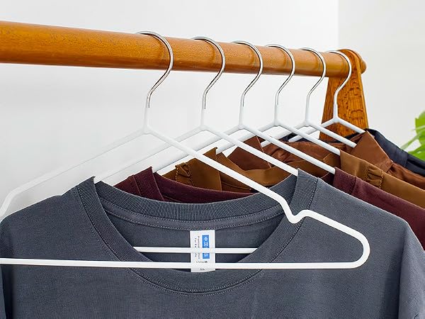 white metal coat hanger