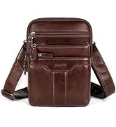 Ariscobull Leather Messenger Bag for Men, Small Leather Sling Shoulder Bag Messenger Pack for Men...