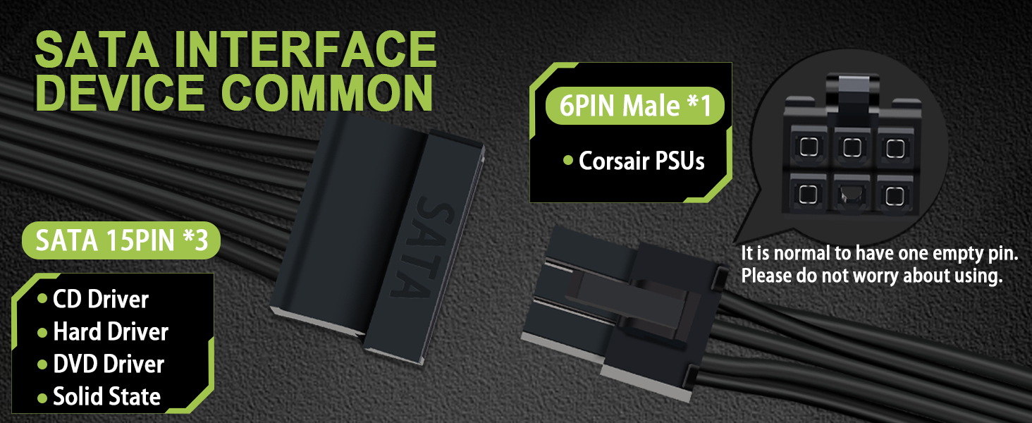 SATA Power Cable for Corsair PSUs