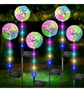 BONLION Outdoor Solar Lights, 6 Pack Solar Garden Lights with Bigger Dandelion Flowers, Waterproo...