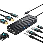 ACASIS USB C Docking Station Dual Monitors,8-in-1 Laptop Docking Station with Dual HDMI +VGA +3 *...