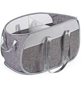 Collapsible Laundry Basket,2 Compartment Pop Up Mesh Hamper Foldable 75L Large Capacity Dirty Clo...