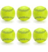 Tebery 6 Pack 12 Inch Sports Fastpitch Softballs Official Size and Weight, Unmarked &amp; Leather Cov...