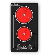GIHETKUT Electric Cooktop,110V 2100W Stove top,9 Power Levels, Kids Lock &amp; Timer, Hot Surface Ind...