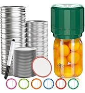 Electric Mason Jar Vacuum Sealer Kit and 52Pcs /26 Sets Wide Mouth Mason Jar Lids and Rings