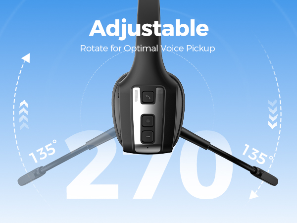 Lightweight Bluetooth Headset Microphone Trucker Headset Single-Ear Wireless Headphones