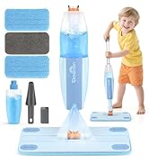 Dreamon Kids Spray Mop - Real Working Toddler Cleaning Set with Water Sprayer &amp; 3 Washable Mop Pa...