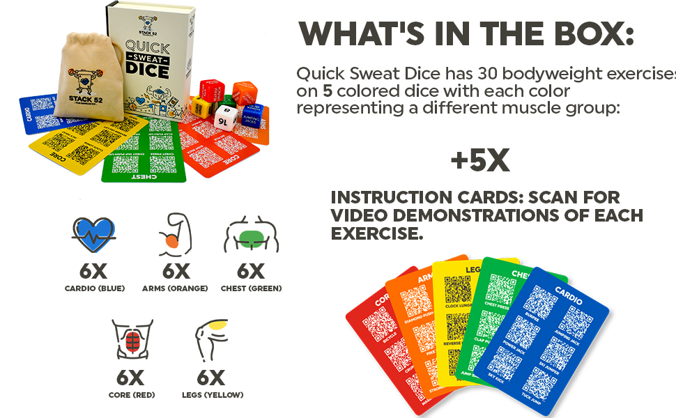 cardio back chest arms legs thighs butt glutes biceps triceps core abs instructions cards