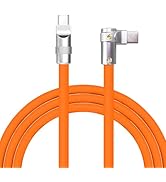 chubbycable FlexElbow Pro - 90 Degree Design 240W Fast Charge Cable Ultra-Thick Silicone Right An...