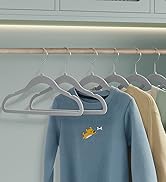 SONGMICS Baby Hangers 50 Pack, Kids Hangers for Closet, 11.8 x 8.1 Inches, Silver 360° Swivel Hoo...
