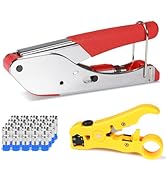Hiija Coax Cable Crimper Kit Coaxial Cable Rg6 Compression Tool Kit with 20PCS F RG6 Connectors, ...