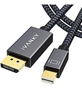 ivanky 4K Mini DisplayPort to DisplayPort Cable 6.6ft, 4K@60Hz, 2K@144Hz Mini DP to DP Cable, Alu...