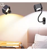 LED Wall Scone Wall mounted Lamp, Rechargeable Battery Operated Wall Light with 3 Color Temperatu...
