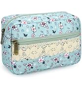 JINSI Makeup Bag, Medium Padded Travel Cosmetic Bag for Women, Cute Toiletry Organizer Pouch with...