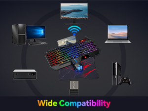 Wide Compatibility Gaming keyboards and mouse set for PC, laptop, PS3, PS4, PS5, Xbox, Mac