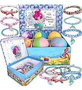 Mermaid Bath Bombs for Girls with Jewelry Inside Plus Jewelry Box for Kids. All Natural and Organ...