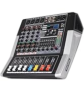 TF400 Dj Mixer 4 Channel Audio Mixer Bluetooth Sound Bar with Power Amplifier 2 * 350W Power Outp...