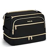 Hanke Travel Toiletry Bag, Lightweight Wide-open Makeup Bag, Dual-Layer Travel Bag for Toiletries...