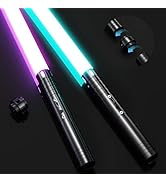 TQQALCYS 2-in-1 Lightsaber, Dueling Double Light Saber with Metal Hilt Type-C Rechargeable, 15 Co...