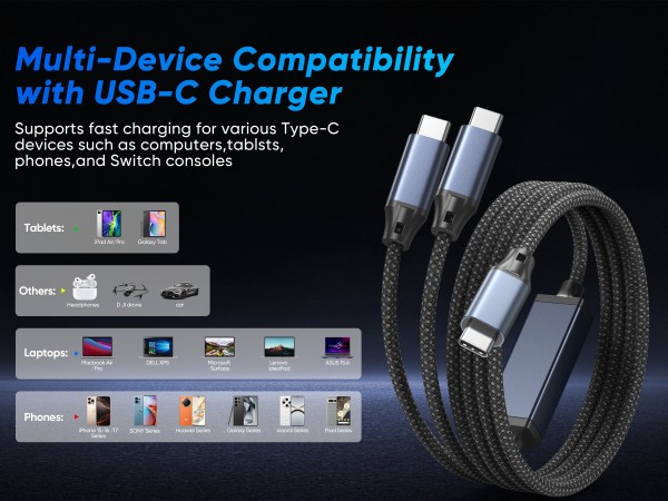 Multi-Device Compatibility with USB-C Charger