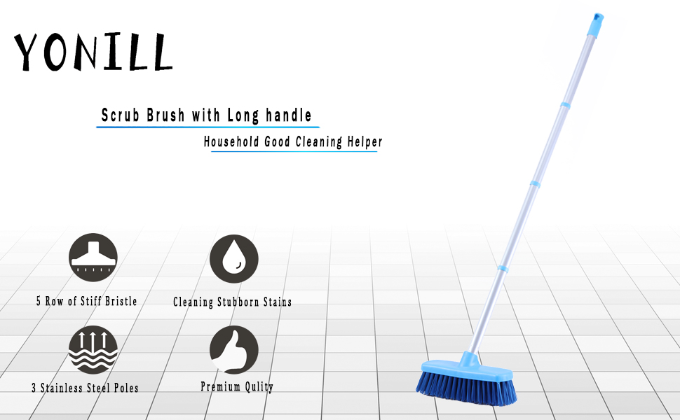 deck brush with long handle