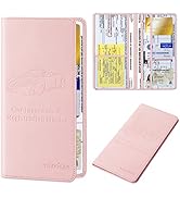 TILDOSAC Leather Car Registration and Insurance Card Holder, Car Document Holder for Cards Licens...
