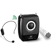 W WINBRIDGE S92 Pro Portable PA System -25W Bluetooth Speaker with Dual Wireless Microphones, Wir...