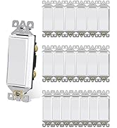 Single Pole Decorator Light Switch, 15Amp, 120/277V, Decorative Paddle Rocker Switch Replacement,...