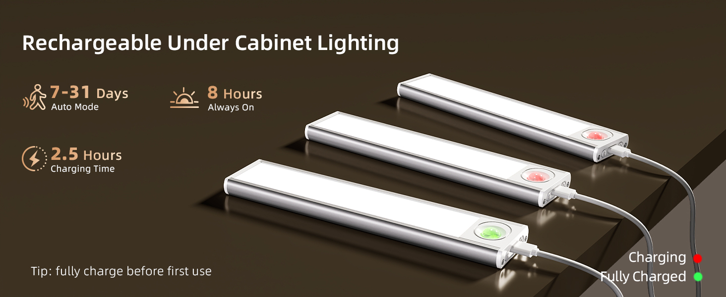 rechargeable cabinet lighting