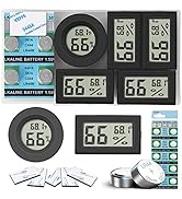 5-Pack Mini Digital Thermometer Hygrometer, Indoor Room Round Temperature Humidity Meter Gauge Mo...