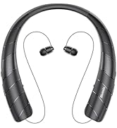 Neckband Bluetooth Headphones Speaker 2 in 1,Wireless Wearable Speaker with Retractable Earbuds, ...