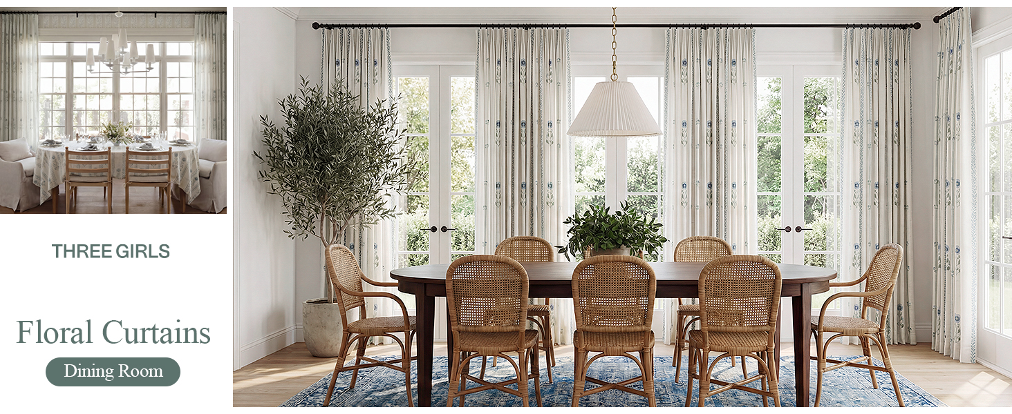pinch pleat block print curtains