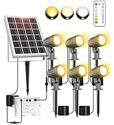 CLY 6 in 1 Solar Spotlights Landscape Outdoor Garden, Solar Spotlights IP66 Waterproof Solar Land...