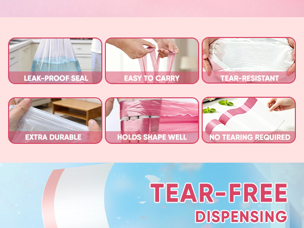 EASY TO CARRY ; TEAR-RESISTANT; EXTRA DURABLE; HOLDS SHAPE WELL ; NO TEARING REQUIRED