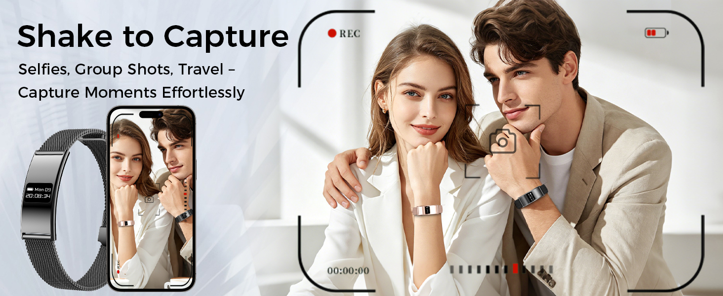 Smartwatch with shake-to-camera function to capture every moment