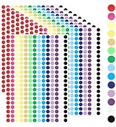 COSICS 2800PCS Diamond Painting Stickers, 14 Color Writable Circle Sticker Labels, Blank Label fo...