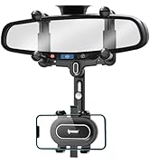 IPOW Large Rearview Mirror Phone Holder for Car 360°Rotatable and Retractable, 2022 Upgraded Four...