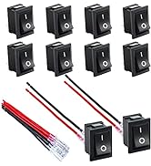 DaierTek Mini Rocker Switch T85 2 Pin SPST Small ON Off Appliance ON and Off Rocker Toggle KCD1 S...