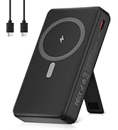 pangootek Magnetic Portable Charger, 10000mAh Wireless Power Bank with Stand and USB C in/Out LED...