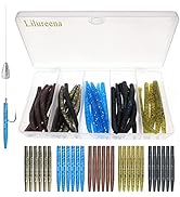 Lilureena Senko Worms Fishing Soft Lures Kit Plastic Bait Bass Fishing Lure for Wacky Rig Carolin...