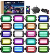 MICTUNING Q1 MAX RGB+IC Rock Lights 20 Pods Kit, 480 Beams 1000% Brighter Chasing Dreamcolor Unde...