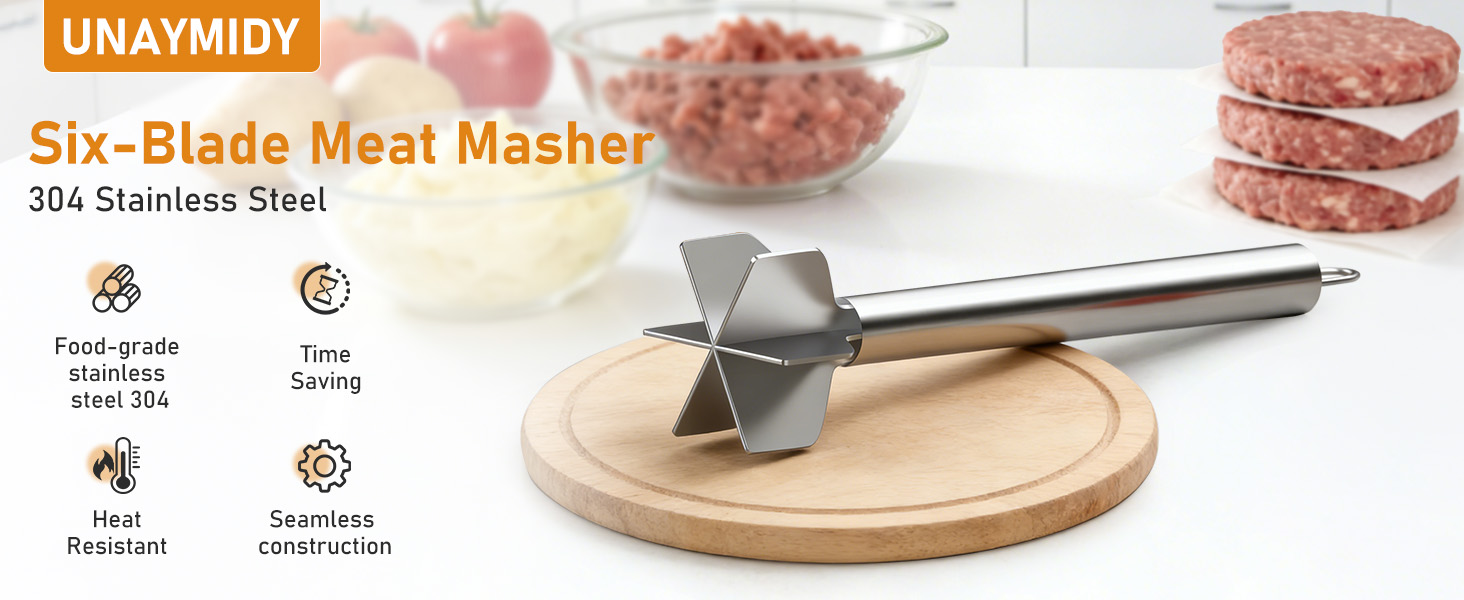 Stainless Steel Meat Chopper &amp;amp; Masher
