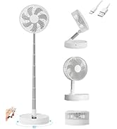 KASYDoFF Portable Fan, 31'' Oscillating Standing Floor Fan, 5400mAh Battery Powered Foldable Desk...