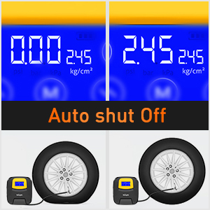 Auto shut off tire inflator