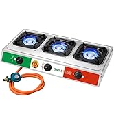 Vivicreate Camping 30000 BTU 3 burner auto ignition Propane Gas Outdoor Garden Fishing Hiking Cam...